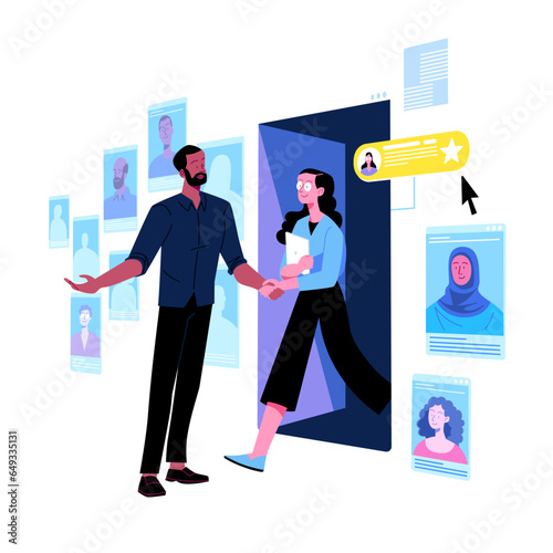 Recruitment Landing Page Vector Illustration