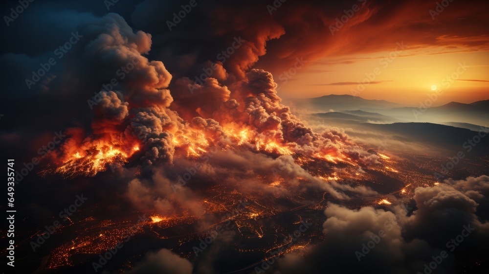 The fire on the coast is out of control and is approaching the houses, the forest and the plain are burning, the houses are engulfed in flames. The fire on the coast is out of control and is approaching the houses, the forest and the plain are burning, the houses are engulfed in flames.