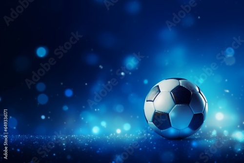 soccer ball on a blue background
