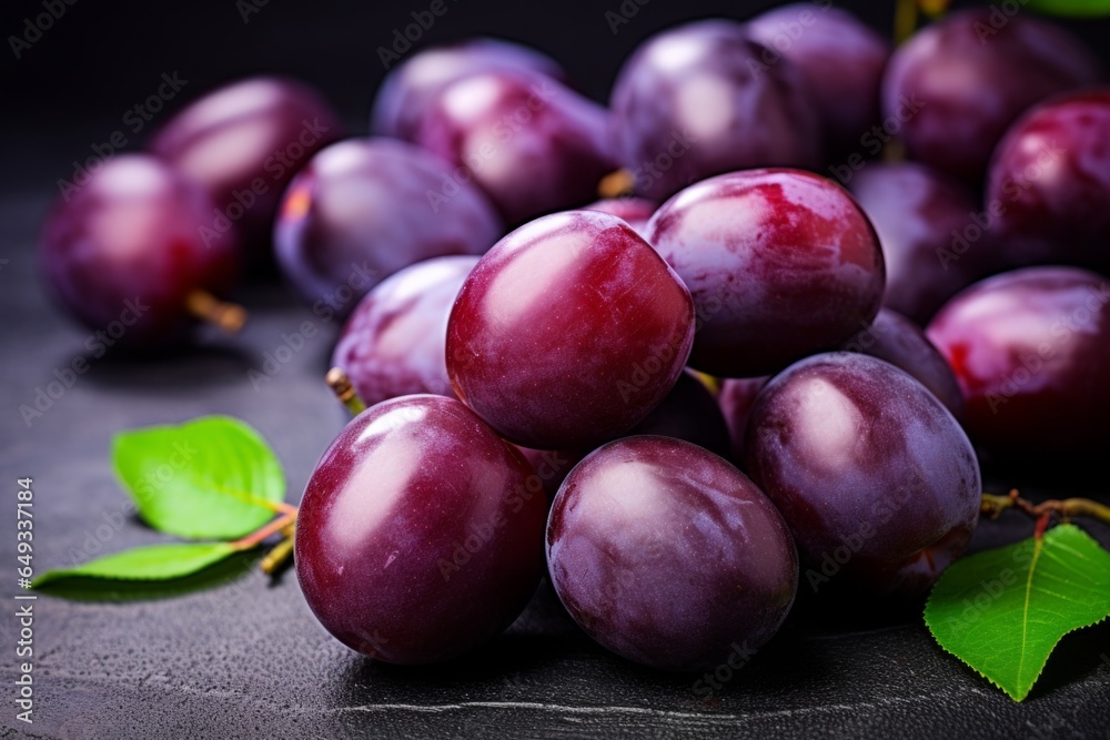 the bunch of plums on black background, plum health benefits