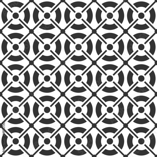 Seamless pattern of circles and lines for the design and decoration of textiles, fabrics, packaging, backgrounds, panels and banners