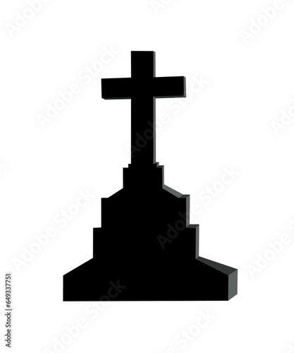 Vintage tombstone graphic element design on white background for Halloween.