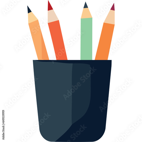 black pencils holders supplies icon
