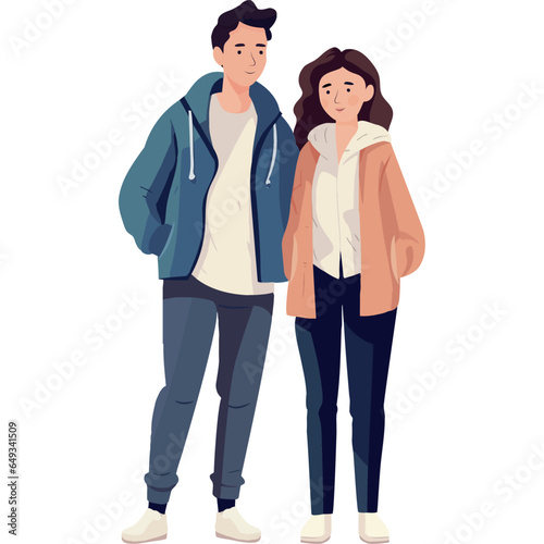 young couple wearing winter clothes