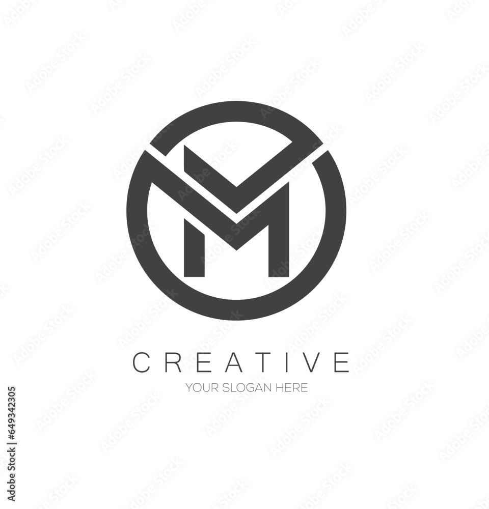 M Monogram Logo Design. Letter Logo Design. Circle Letter Logo Design M Monogram Logo Design. Letter Logo Design. Circle Letter Logo Design