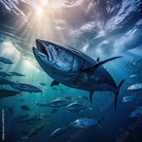 Tuna in its Natural Habitat, Wildlife Photography, Generative AI