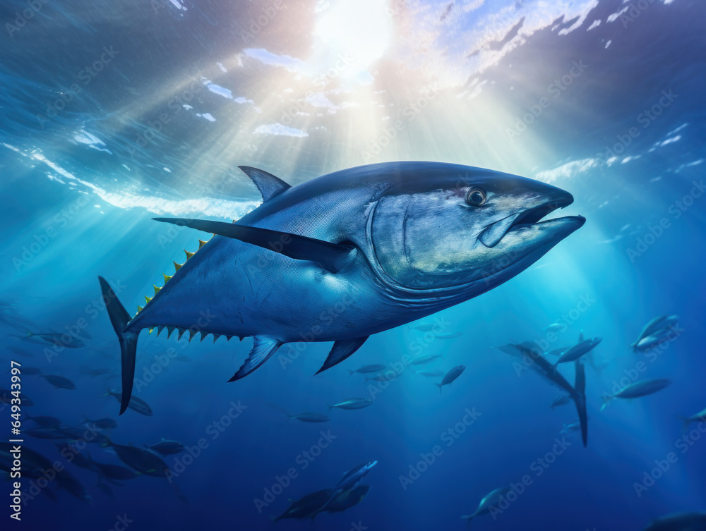 Fototapeta premium Tuna in its Natural Habitat, Wildlife Photography, Generative AI