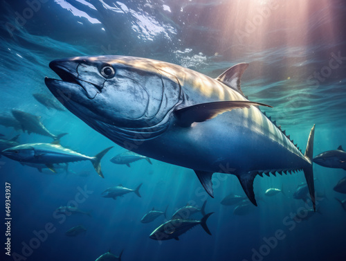 Tuna in its Natural Habitat, Wildlife Photography, Generative AI