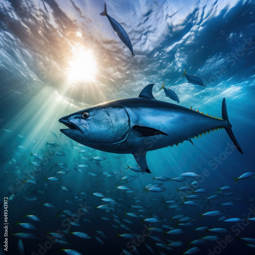 Tuna in its Natural Habitat, Wildlife Photography, Generative AI