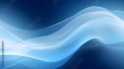 Blue air flow wave effect. Design for visualizing air or water flow. Abstract light air effect. Cold blue air currents on a black background, created with Generative AI technology.