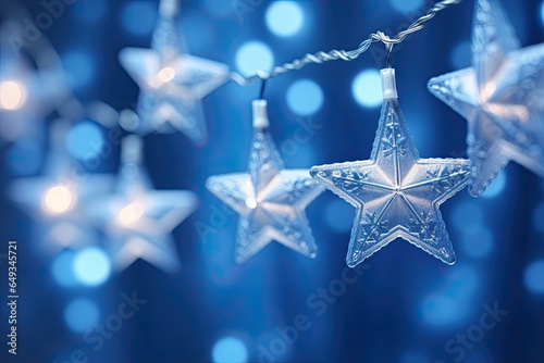 Star shaped fairy lights, festive background