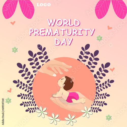 Social media template World Prematurity day health care pregnancy aware breast cancer month