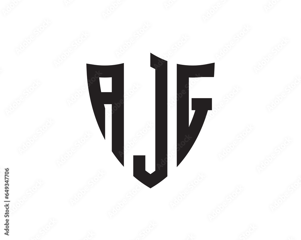 AJG letter logo design. Initial letter monogram on white background.logo template.  Alphabet letter icon.