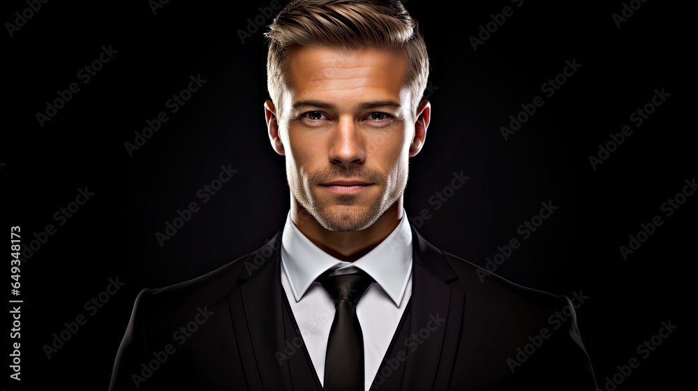 portrait of a businessman on a black background portrait of a businessman on a black background