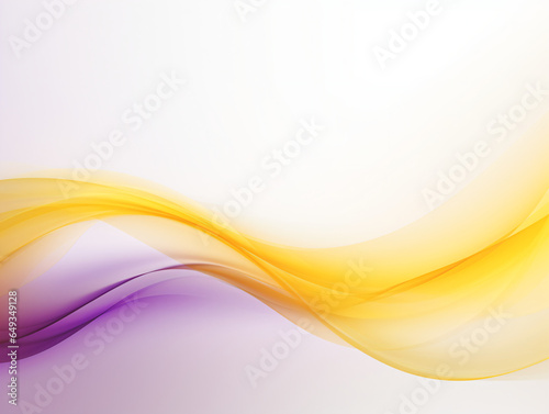 An Abstract Purple and Yellow Presentation Background with Curved Lines Decorative Borders and Empty Space
