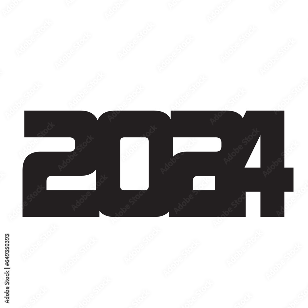 2024, ano 2024, feliz ano novo 2024, 2024 vetor, 2k24, Stock Vector