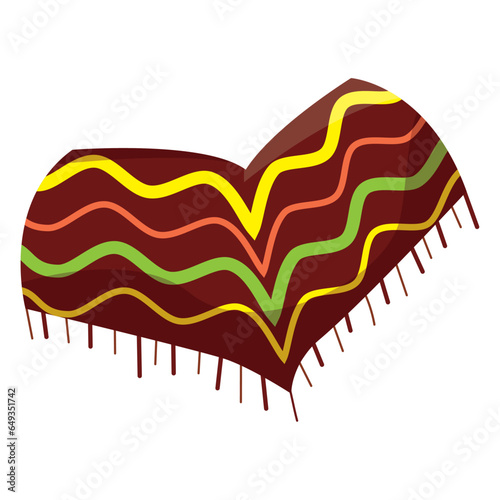 Isolated traditional mexican poncho sketch icon Vector