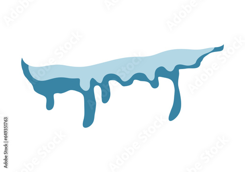 Snow caps  snowy ice and frozen icicles  vector design