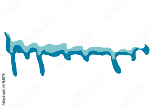 Snow caps, snowy ice and frozen icicles, vector design