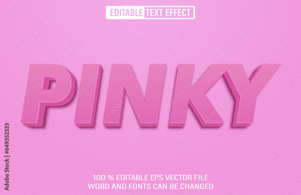 Pinky editable text effect 3d style template