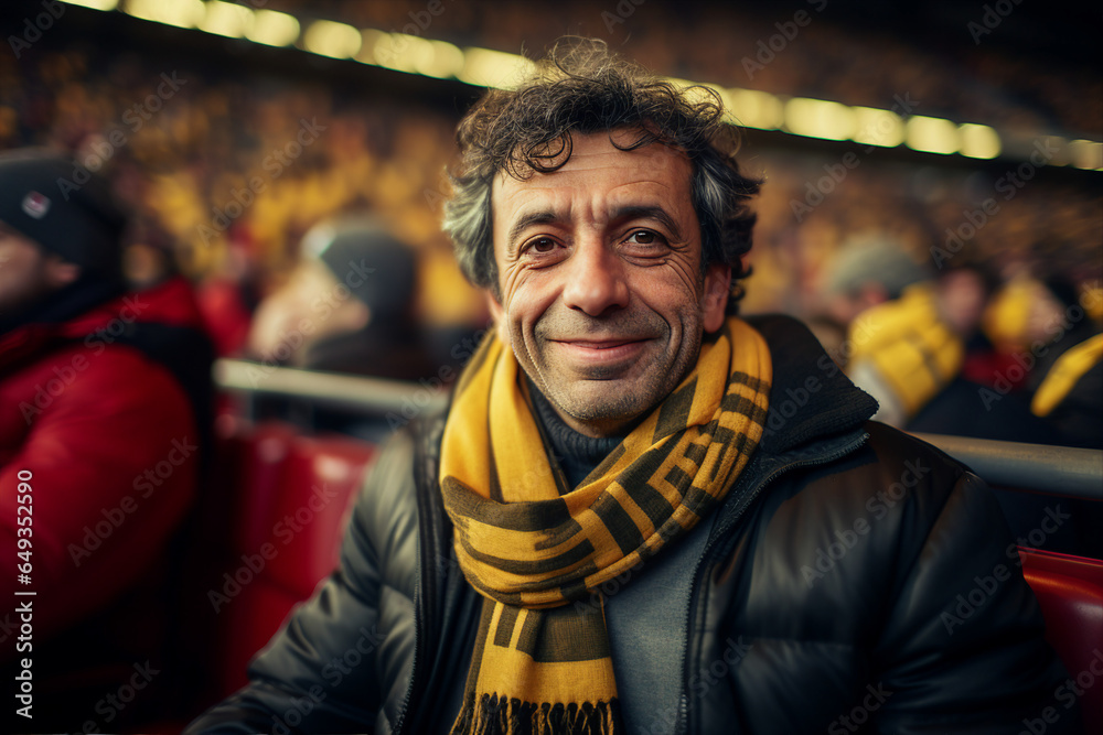 Generative Ai picture of various fans are cheering in sports stadium Generative Ai picture of various fans are cheering in sports stadium