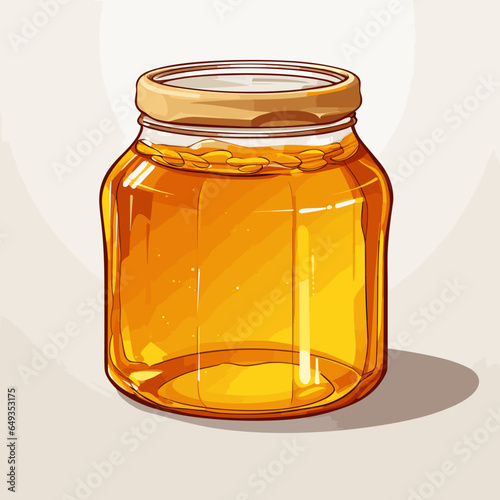 honey jar on white background