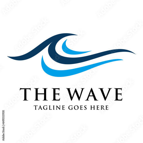 Water sea wave logo design template vector illustration