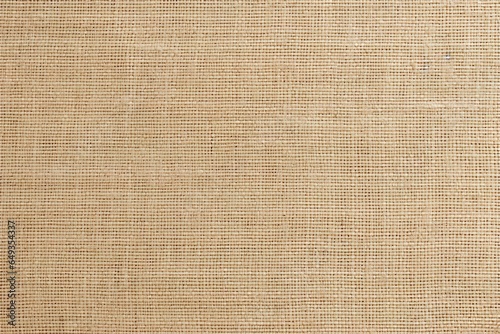 Jute hessian sackcloth canvas woven texture pattern background in light beige cream brown color blank empty | Generative AI