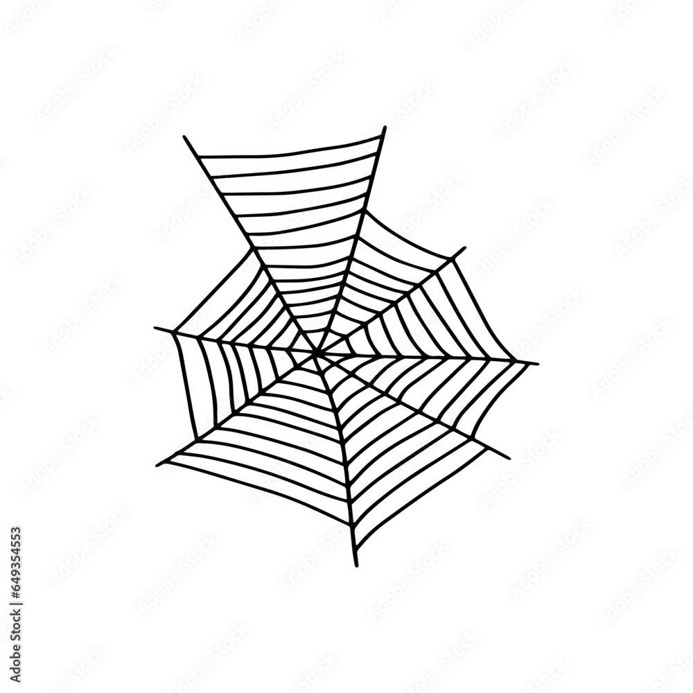 Cobweb. Spooky Halloween spider web. Vector isolated illustration. Gossamer. Spiderweb outline sign Cobweb. Spooky Halloween spider web. Vector isolated illustration. Gossamer. Spiderweb outline sign