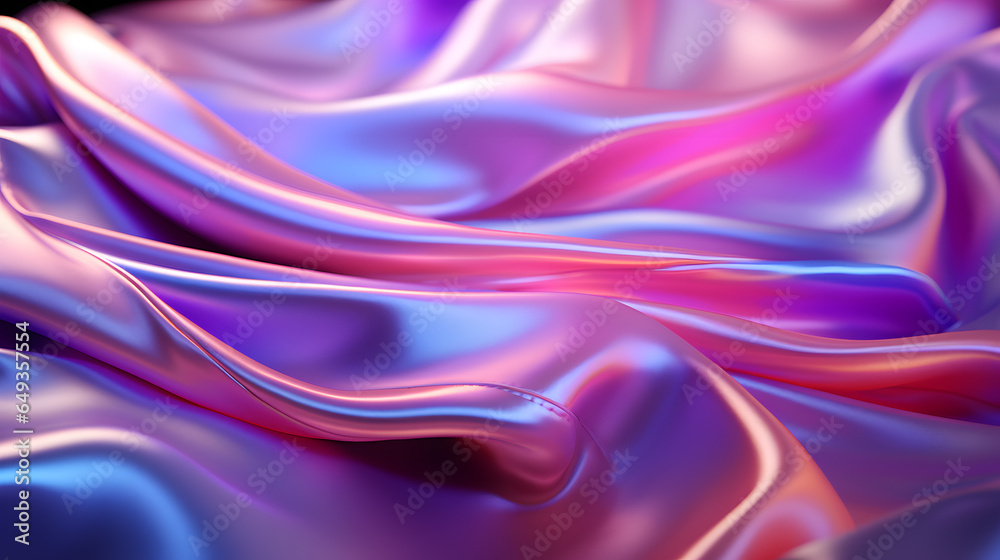 Obraz premium abstract background of blue and pink silk with Closeup of rippled satin fabric with folds