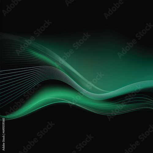 Digital technology banner green template background concept with technology light effect, abstract tech, innovation future data, internet network, illustration vector