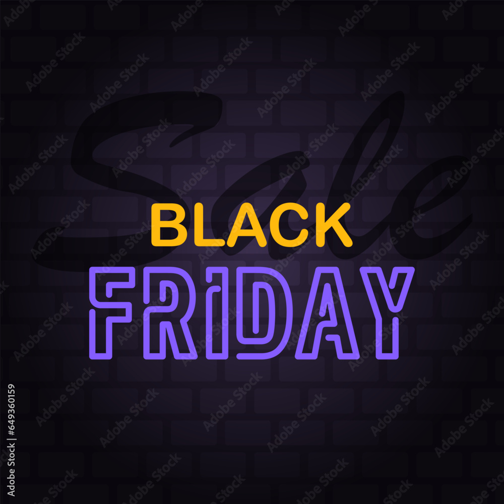 Black Friday sale vector design. Elegant holiday decoration banner layout template for web email or print