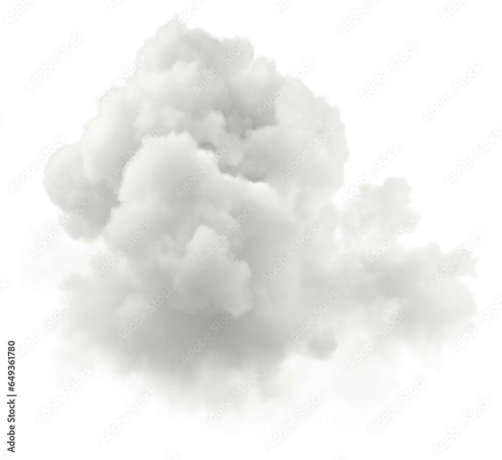 Isolate peaceful clouds shapes on transparent backgrounds 3d rendering png