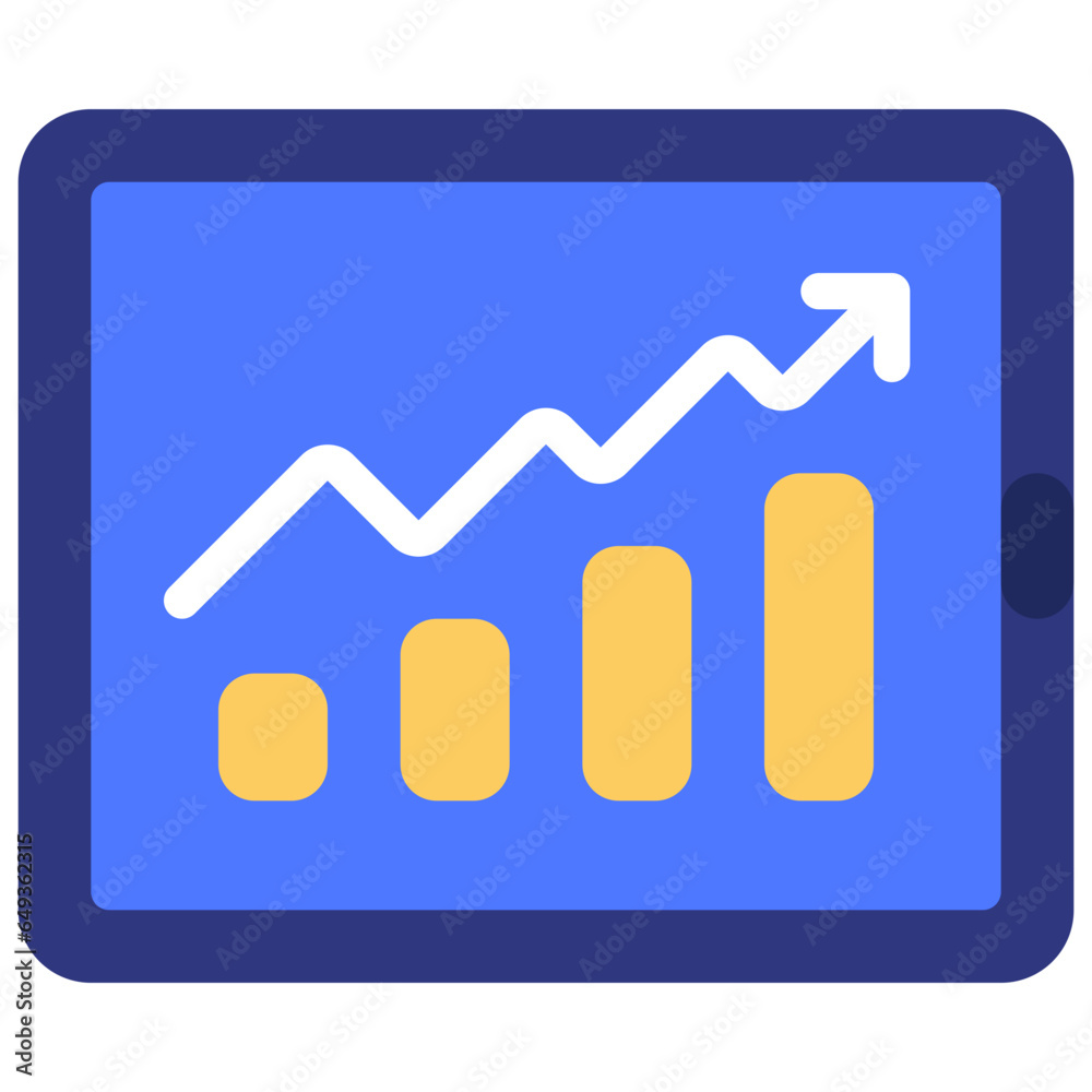 Increase Chart Tablet Icon Increase Chart Tablet Icon