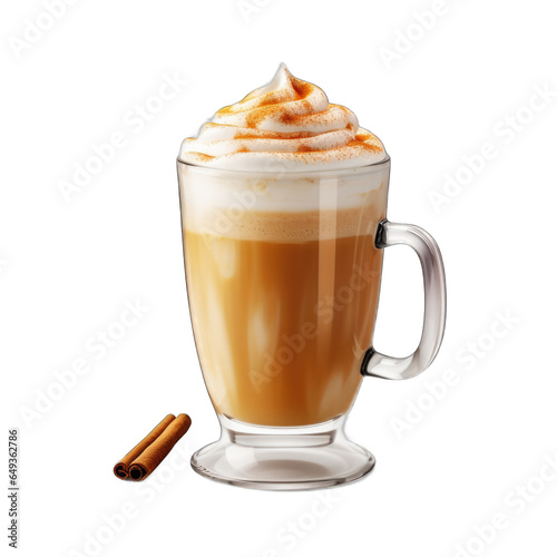 Homemade Pumpkin Spice Latte isolated on transparent background