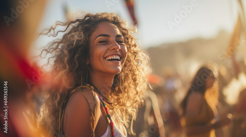 Beautiful young woman at music festival