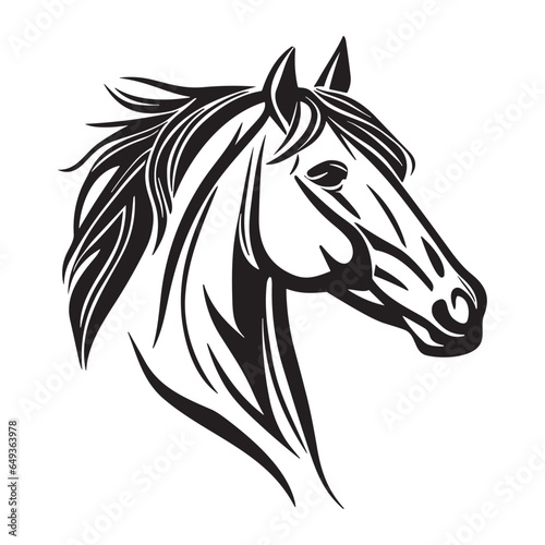 Wallpaper Mural Horse head tattoo logo, A face of a horse illustration vector template Torontodigital.ca