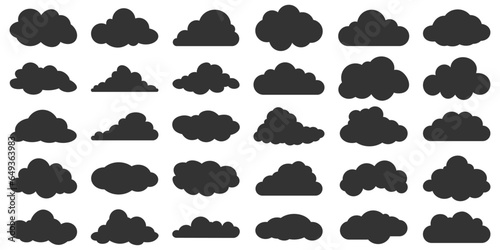 Vector set of clouds shapes.