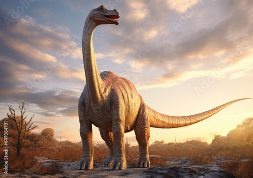 Brontosaurus in the sunset