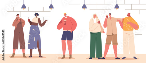Highly Sensitive Character With Social Phobia Experiences Overwhelming Anxiety In Social Situations, Vector Illustration