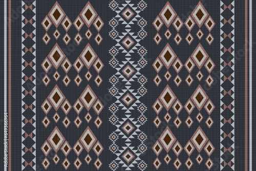 Seamless tribal vector pattern. with coarse yarn texture
