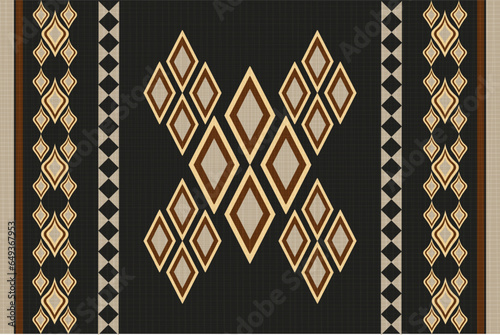 Seamless tribal vector pattern. with coarse yarn texture
