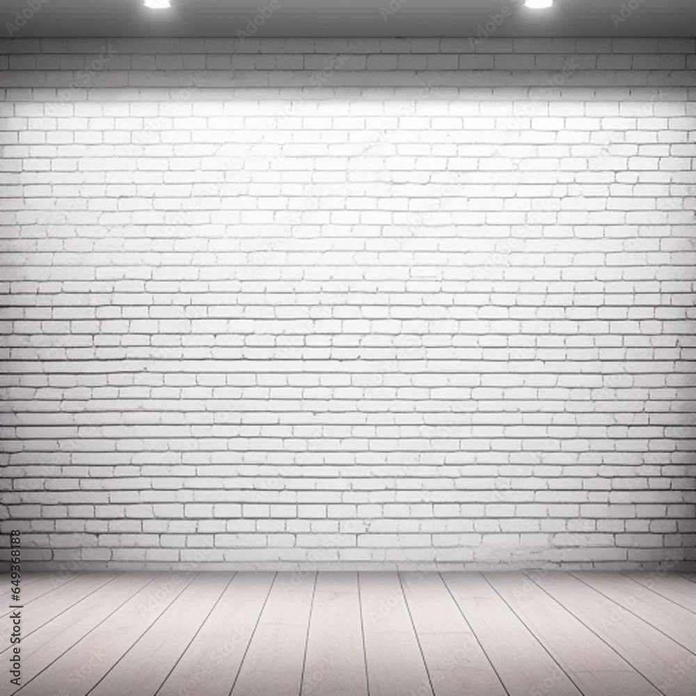 empty room with brick wall