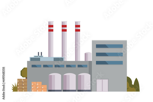 Vector illustration of factory buildings flat design and front view for your design	
