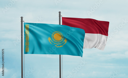 Indonesia and Kazakhstan flag
