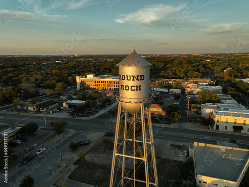 Photography Water Tower in Round Rock, Texas at golden hour
