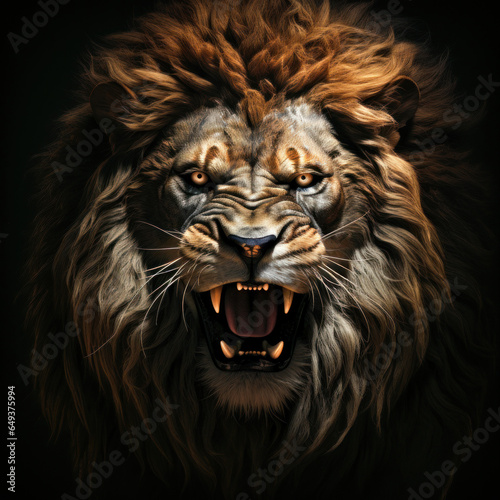 A powerful lion the beast symbolizing the Babylonian empire in the book of Daniel in the Bible Generative AI Illustration