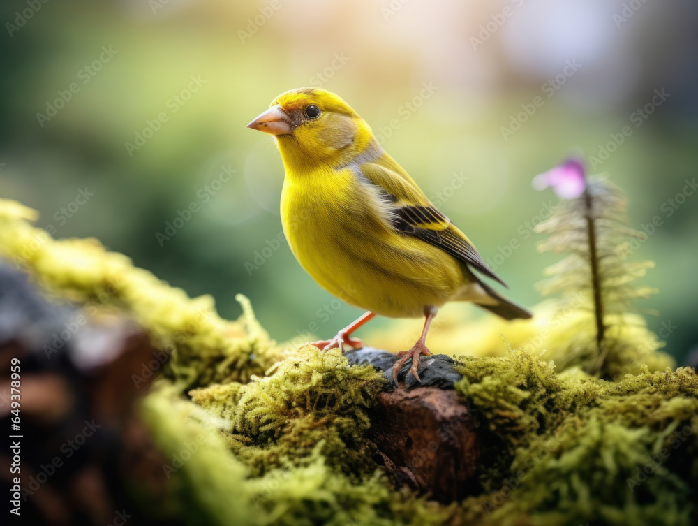 Finch in its Natural Habitat, Wildlife Photography, Generative AI Finch in its Natural Habitat, Wildlife Photography, Generative AI