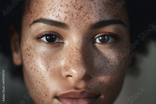 Hyperpigmentation on African American Skin. Diversity in Skincare. Woman with Brown Skin and Blemishes