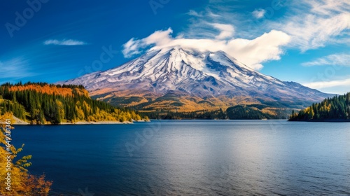 Snow-Covered Mount Saint Helens: Exploring the Volcanic National Park in Washington State's Majestic Forest Setting